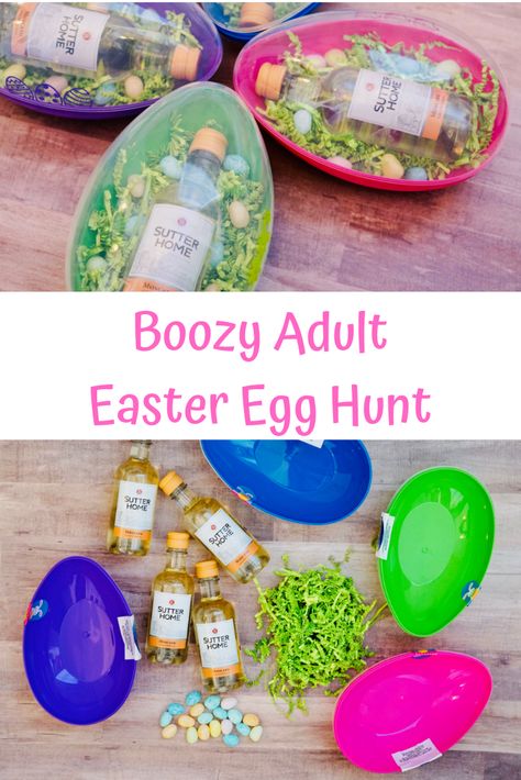 Boozy Adult Easter Egg Hunt - Wine in Mom Easter Diy Gifts, Easter Basket Treats, Adult Easter Egg Hunt, Desserts Easter, Easter Drawing, Drawing Easter, Diy Easter Basket, Adult Easter Baskets, Food Easter