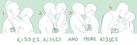 Surprise Kiss Drawing Base, Almost Kiss Reference Drawing, Kissing Back Of Neck Reference, Ych Kiss, Kissing Ych, Kiss Pose Ref, Drawing Ideas Couples, Hug From Behind Drawing Kiss, Kissing Meme Drawing