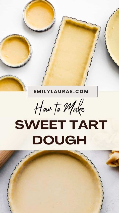 Learn to make a classic Sweet Tart Shell (pâte sucrée) from scratch with this easy-to-follow guide. Using a handful of basic ingredients, this buttery, tender tart crust is perfect for both sweet and savory tart shell recipes and creations. How To Make A Tart, Shell Recipes, Tart Shells Recipe, Baker Board, Tart Crust Recipe, Tart Crust, French Tart, 10 Cake, Tart Dough