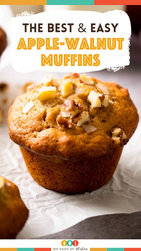 Savor the taste of homemade Jumbo Apple-Walnut Muffins! With sweet apples, crunchy walnuts, and a hint of cinnamon, these muffins are perfect for any time. Easy and delicious, they're a hit with the whole family. Visit our blog for the full recipe and bake your batch of these delightful treats today! Apple Almond Muffins, Coffee And Walnut Muffins, Apple Walnut Muffins Recipes, Apple Nut Muffins, Jumbo Apple Cinnamon Muffins, Apple And Walnut Recipes, Best Apple Muffins Recipes, Walnut Muffins Recipes, Easy Apple Muffin Recipes