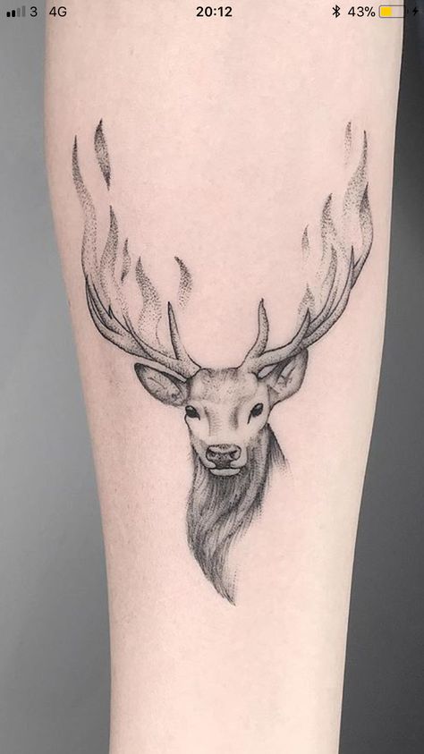 Stag Head Tattoo, Stag Tattoo Feminine, Deer Tattoo Design, Deer Tattoos For Women, Hirsch Tattoo Frau, Deer Antler Tattoos, Reindeer Tattoo, Stag Tattoo Design, Tattoo Deer