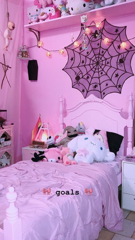 Pastel Goth Living Room, Pastel Goth Room Ideas, Day Bed Room, Pink Goth Room, Backgrounds Room, Goth Room Ideas, Cozy Kitchen Ideas, Pastel Goth Room, Spooky Room