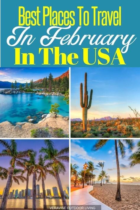 Escape the winter cold and head to these USA travel destinations this February. #february #wintertravel #couplestravel #travel Best Places To Vacation In February, February Travel Destinations Usa, Best Places To Visit In February In Us, Best Places To Travel In February, February Vacation Destinations Usa, February Travel Destinations, Where To Travel In February, Travel In February, Winter Vacations