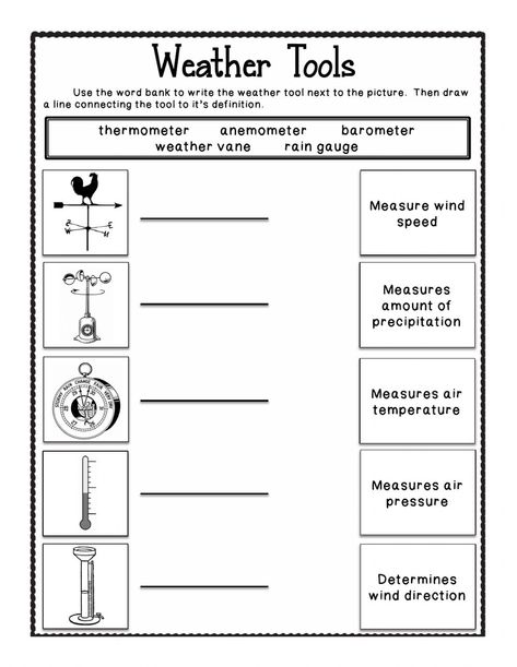 Actividad de Weather tools Weather For Elementary Students, Climate And Weather Worksheet, Weather Instruments Worksheet, Weather Activities 3rd Grade, Weather Unit 3rd Grade, Weather 1st Grade, Weather Worksheets 2nd Grade, Weather Tools Activities, Weather And Climate Activities