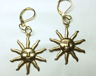 Decorated faces masks silver tone human face handmade earrings Sun Earrings, Free In French, Happy Sun, Types Of Roses, Stamped Metal, Earrings Simple, Human Face, Cat Earrings, Enamel Charms