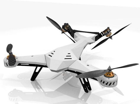 Drone Design Ideas : DiaLFonZo-Copter  VTail 400 V1 THREE PART KIT 3d printed Maybe something for 3D Buy Drone, Flying Drones, Drone For Sale, Drones Concept, Drone Design, 3d Cnc, Unmanned Aerial Vehicle, Drone Racing, 3d Printing Projects