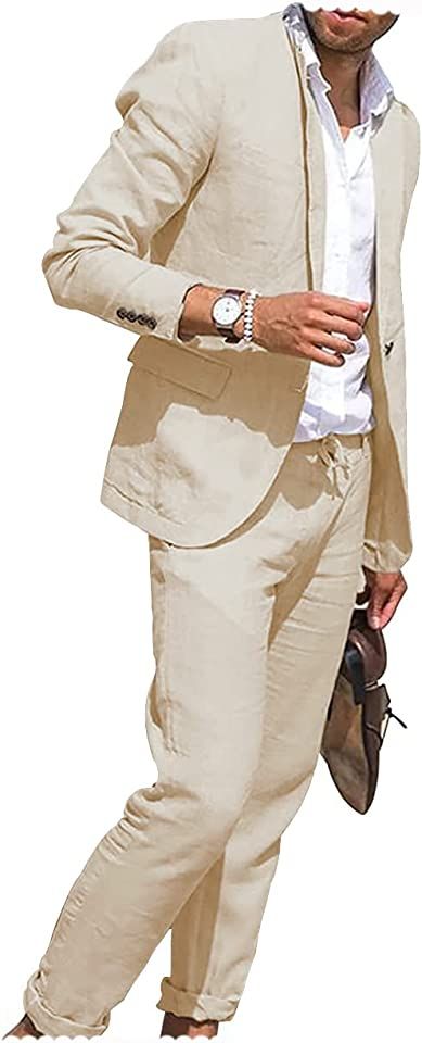 CasualMen's #Casual #Men's2 #Men's #2Piece #2 #PieceLinen #Piece #LinenSuit #Linen #SuitVintage #Suit #VintageSlim #Vintage #SlimFit #Slim #FitSummer #Fit #SummerBeach #Summer #BeachBlazer #Beach #BlazerPants #Blazer #PantsSet #Pants #SetGroomsmen #Set #GroomsmenTuxedos #Groomsmen #TuxedosWedding #Tuxedos #Wedding Beige Suits Wedding, Linen Blazer Outfit, Blue Linen Suit, Blazer Pants Set, Tuxedos Wedding, Groomsmen Tuxedos, Groomsmen Ideas, Beige Suits, Suit Vintage