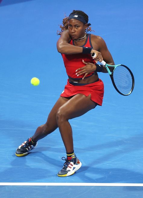 Coco Gauff (USA) • 2024 Qatar Open #tennis Coco Gauff Tennis, Tennis Black Women, Tennis Celebrities, College Posters, Coco Gauff, Tennis Aesthetic, Female Tennis, Tennis Outfits, Venus Williams