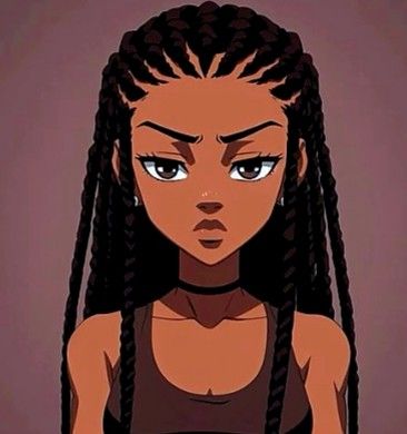 The Boondocks, Black Cartoon Characters, Black Anime Characters, Black Cartoon, Black Art Pictures, Cartoon Profile, Black Love Art, Black Anime, Long Braids