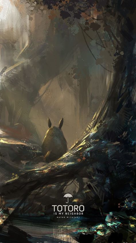 Totoro, Stuart Kim on ArtStation at https://www.artstation.com/artwork/QoBgd Studio Ghibli Wallpaper Dark, Studio Ghibli Dark, Yuumei Art, Cat Bus, Totoro Art, Studio Ghibli Films, Art Studio Ghibli, Studio Ghibli Poster, Studio Ghibli Fanart