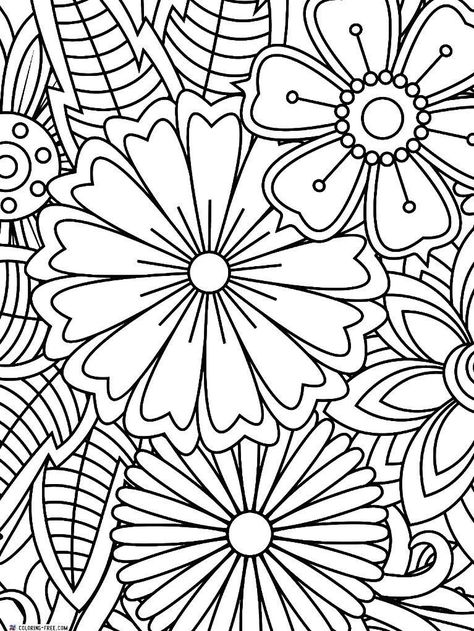 Wild Flowers Coloring Pages for Adults: 30 free printables to help you relax and. #Mandalas #Tela #Floral_Coloring_Pages #Coloring_Flowers Coloring Book Pages Aesthetic, Mandala Coloring Pages For Adults, Floral Coloring Pages, Flowers Coloring Pages, Geometric Coloring Pages, Flowers Coloring, Heart Coloring Pages, Geometric Artwork, Summer Coloring Pages