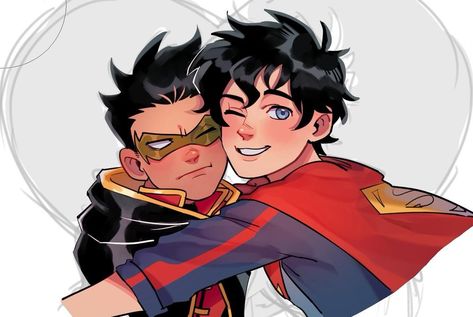 History Hates Lovers, Superhero Fanart, Young Justice Robin, Gotham Characters, Super Sons, Jon Kent, Superman X Batman, Robin Comics, Superman X