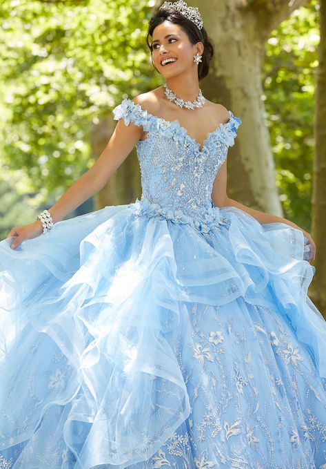 Quince Dresses Red, Trumpet Dress, Ruffle Fabric, Terani Couture, Quinceanera Dress, Sequin Appliques, Ball Gown Skirt, Mori Lee, Bahama Blue