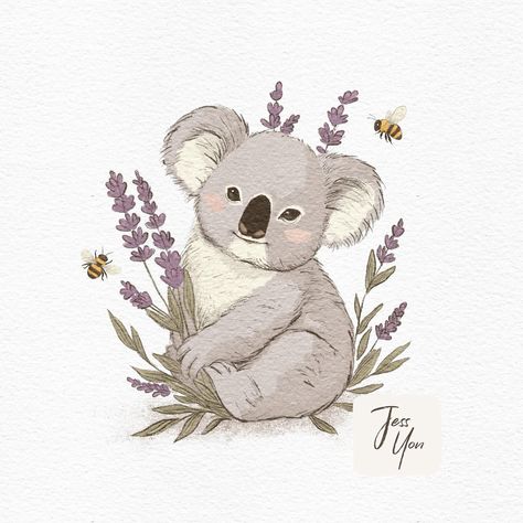 Caught a koala and some bees hanging out in a field of lavender. Who knew they’d be such good friends? 🐨🐝 🐝 ➡️Excited to participate in the Spring Emoji art challenge #springemoji_koala Thanks so much to the talented hosts: @sannadorable @karinartspace @winonaki @julii.draws @emmawiklund_art @lanalotthings . . . . . #kidsroomillustration #kidsdesign #childhoodmagic #whimsicalillustration #handdrawn #sketch #childrensillustration #fantasyillustrator #magicaldrawings #dreamyart #fairytalea... Emoji Art Challenge, Koala Illustration, Koala Drawing, Field Of Lavender, Emoji Challenge, Spring Animals, Emoji Art, Whimsical Illustration, Watercolor Sketch