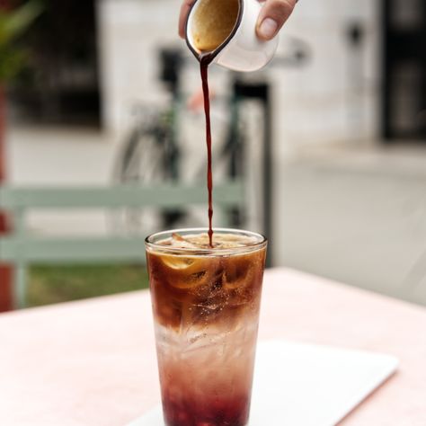 The Cherry Tree Tonic - on the #summer #seasonal menu - sour cherry syrup, yuzu, cherry bitters, fever tree tonic water and #espresso. Sweet. Sour. Bitter. Bubbly. All in a glass. Fever Tree, Cherry Syrup, Sour Cherry, Roasted Coffee, Tonic Water, Specialty Coffee, Speciality Coffee, Cherry Tree, Coffee Roasting