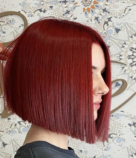 Red French Bob, Reverse Bob Haircut, Short Brown Hair, Long Bob Haircuts, Brunette To Blonde, Ginger Hair, Brown Hair Colors, Cool Hair Color, Hair Inspo Color