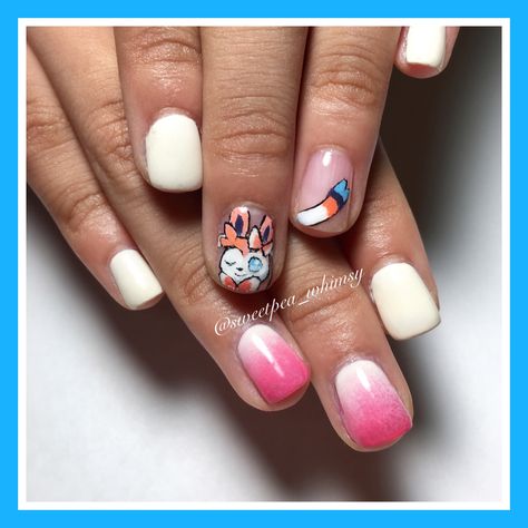 Eevee Nails, Pride Nail, Kids Nail Designs, Short Nails Gel, Nails Inspired, Nails And Toes, Inspired Nails, Doll Makeup, Nails For Kids