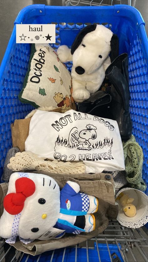 goodwill bins thrift haul snoopy hello kitty leather boots Goodwill Bins Aesthetic, Goodwill Bins Haul, Goodwill Aesthetic, Goodwill Finds Clothes, Thrift Business, Goodwill Bins, Thrift Manifest, Thrift Aesthetic, Thrift Ideas