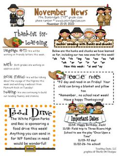 newsletter- parent involvement post by Mrs. Bainbridge November Preschool, Class Newsletter, Newsletter Examples, Preschool Newsletter Templates, Preschool Newsletter, Parent Newsletter, Weekly Newsletter Template, Classroom Newsletter Template, Classroom Newsletter