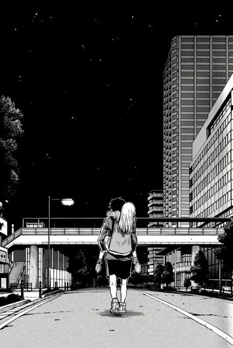 Yofukashi No Uta, Angel Manga, Call Of The Night, Black And White Comics, Cute Headers For Twitter, Manga Couple, Creative Profile Picture, Black Artwork, Anime Monochrome