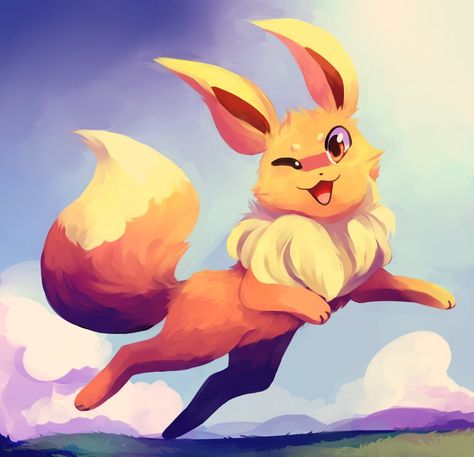 Leap Into Summer by honrupi Weird Pokemon, Pokémon Pictures, Pokémon Team, Eevee Evolution, Pokemon Eevee Evolutions, Mythical Pokemon, Pokémon Art, Pokémon Stuff, Pokemon Eeveelutions