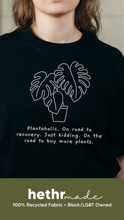 Printable Downloads, Recycled T Shirts, Sustainable Products, Gardening Shirts, Embroidery On Clothes, Plant Lover Gift, Original Wall Art, Plant Mom, Plant Lady