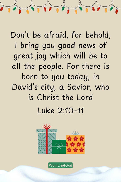 The Savior Is Born | Luke 2:10-11 Scripture Bible Verses For Christmas Eve, Verse Of The Day Christmas, Today's Bible Verse, Luke 2 11 Christmas, Christmas Eve Bible Verse, Bible Verse About Christmas, Christmas Eve Scripture, Merry Christmas Bible Verse, Christmas Bible Verse Scriptures