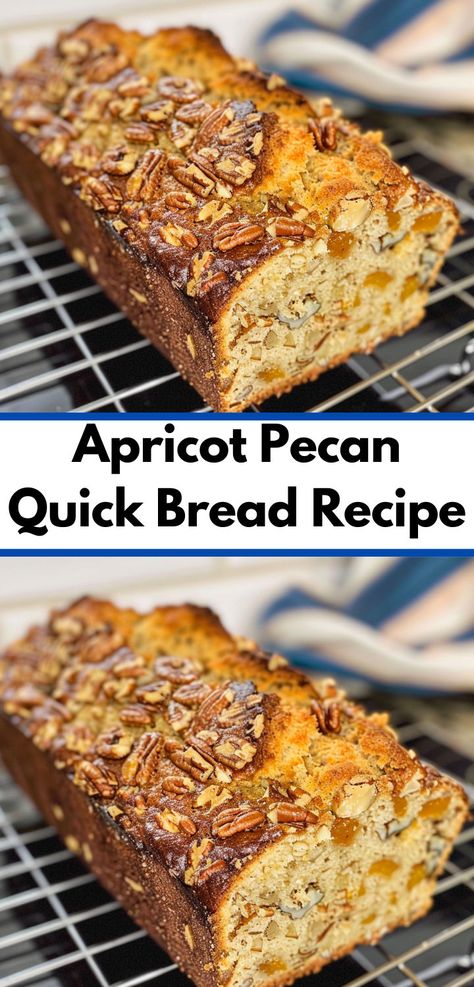 Need new dinner ideas? Our Apricot Pecan Quick Bread Recipe is perfect! An easy bread recipe that's great for breakfast ideas too. Enjoy this tasty apricots recipe with a pecan cobbler twist. Apricot Bread Recipe, Apricots Recipes, Pecan Quick Bread, Dried Apricot Recipes, Pecan Bread Recipe, Fresh Apricots, Easy Bread Recipe, Pecan Cobbler, Quick Bread Recipe