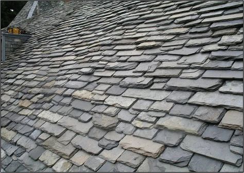 Types of Slate Roofs | National Slate Association Synthetic Slate Roofing, Slate Shingles, Slate Roof Tiles, Diy Roofing, Types Of Roofing Materials, Construction Waste, Asphalt Shingles, Roof Installation, Slate Roof