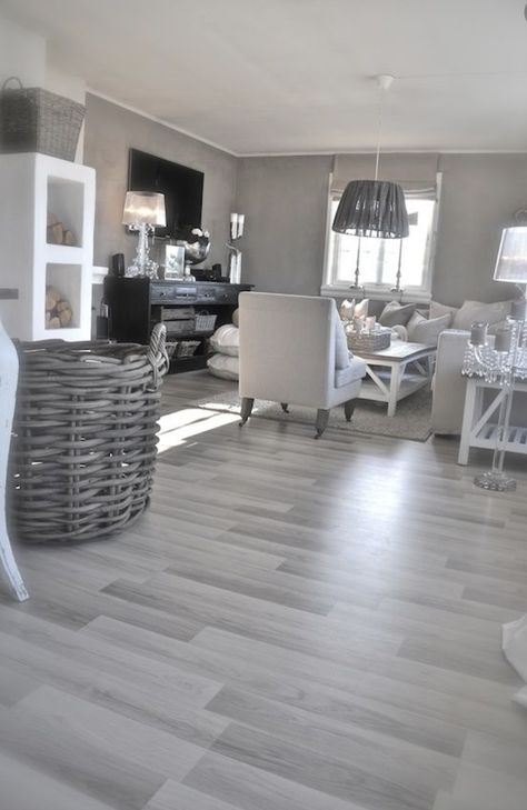 Grey Wood Floors Living Room, Grey Flooring Living Room, Wood Floor Colors, White Wood Floors, Living Room Wood Floor, Furnitur Ruang Keluarga, Grey Wood Floors, Wood Floor Kitchen, Living Room Decor Gray