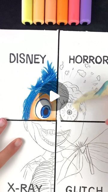 How To Draw Inside Out Characters, Inside Out Characters Drawings, Inside Out Drawing, Joy From Inside Out, Joy Inside Out, Disney Horror, Inside Out Characters, July 11, Art Tips