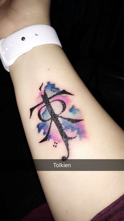 #tolkien #tattoos #tolkientattoo tolkien monogram Jrr Tolkien Tattoo, Tolkien Tattoo, Lotr Tattoo, Lord Of The Rings Tattoo, Nerdy Tattoos, Literary Tattoos, Monogram Tattoo, Ring Tattoos, Sleeve Tattoos For Women