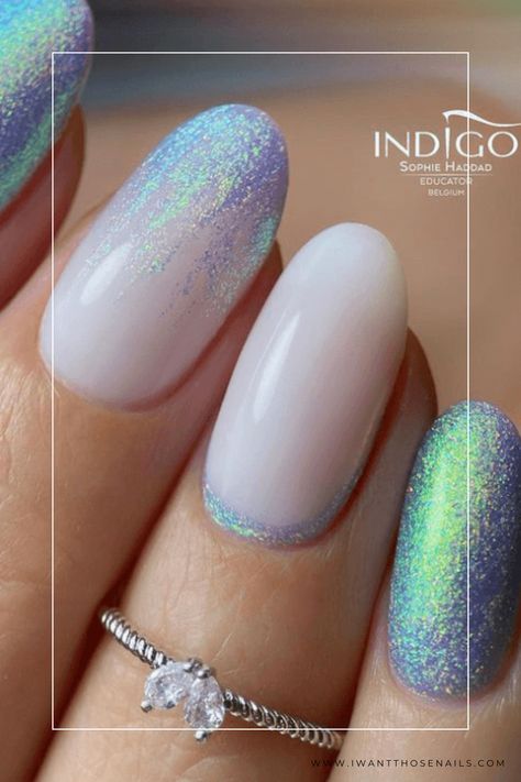 Make a splash this season with these mermaid-inspired nails! Choose from pink, purple, or blue gel or acrylic options, with short or long lengths and a variety of nail shapes. Add some bling to your fingertips and let your inner sea goddess shine with these Mermaid Nails Ideas! Blue Milk Bath Nails, Mermaid Fingernails, French Manicure Accent Nail, Mermaid Dip Nails, Mermaid Short Nails, Mermaid Short Hair, Mermaid Theme Nails, Short Mermaid Nails, Gel Nails For Short Nails