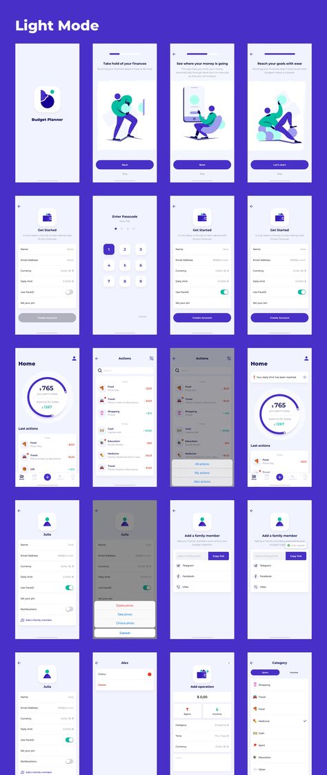 Budget Planner iOS UI Kit Personal finance tools make it easy to see how much you're spending. #Paid, #Planner, #affiliate, #Budget, #iOS, #Kit Spending Planner, Budget Planner App, Personal Finance App, Create An App, Ux Design Process, Budget App, Ios Ui, Finance App, Dark Mode