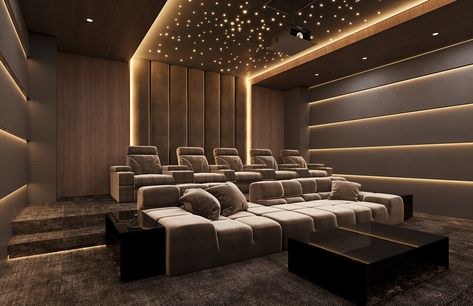 Home Theater Ideas Luxury, Home Cinema Room Ideas, Luxury Home Cinema Room, Cinema Room Design, Home Theatre Design, Home Cinema Design, Basement Movie Room, Movie Theater Rooms, Home Theater Room Design