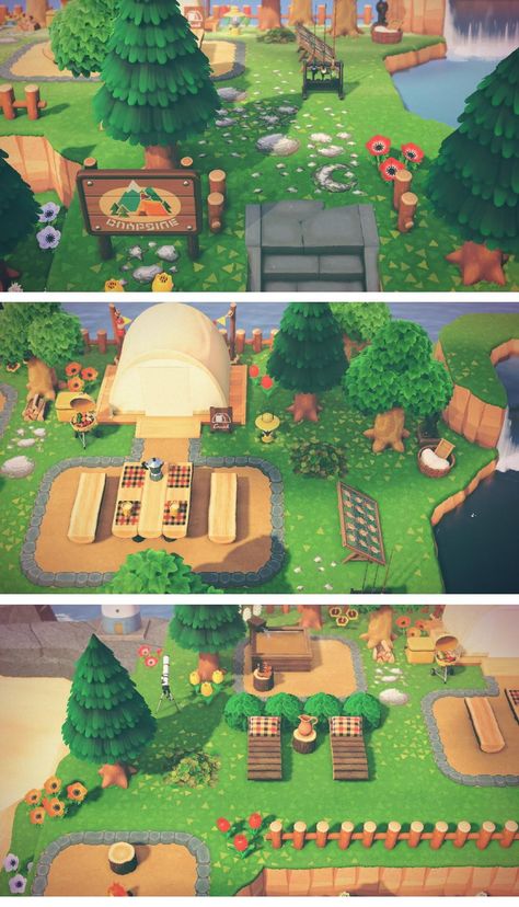 Acnh Campsite, Campsite Ideas, Animal Crossing Qr Codes, Acnh Inspiration, Animal Crossing 3ds, Animals Crossing, Ac New Leaf, Animal Crossing Guide, Animal Crossing Wild World