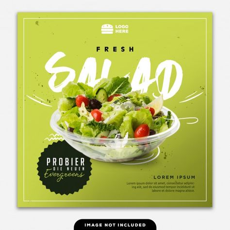 Social media banner post  food salad gre... | Premium Psd #Freepik #psd #banner #food #template #restaurant Food Post Design, Jeremiah 2911, Restaurant Banner, Template Restaurant, Food Salad, Banner Web, Todays Menu, Food Template, Popular Food