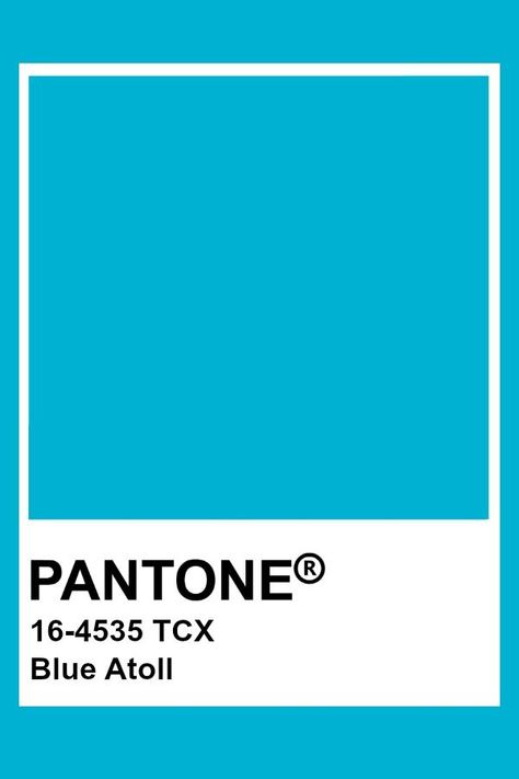 2019-2020  Spring Summer "Waterborn" Blue Atoll Pantone Blue Atoll, Tcx Pantone, Bleu Pantone, Pantone Azul, Pantone Tcx, Pantone Color Chart, Pantone Swatches, Pantone 2020, Pantone Palette