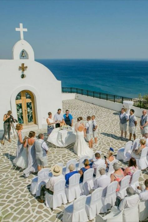 The St Sophia Chapel is a magnificent ceremony venue on the beautiful island of Rhodes! Perched on the top of a hill, set in the grounds of the luxury hotel Esperos Hotel, with breathtaking views of the ocean. This venue is perfect for a intimate private wedding with an elegant romantic atmoshpere! Rhodes Wedding, Mums Wedding, Private Wedding, Ceremony Venue, 2023 Vision Board, A Hill, 2023 Vision, Beautiful Islands, Rhodes