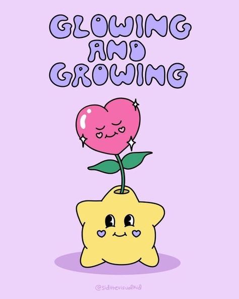 Positive Illustration Quotes, Growing Illustration, Growth Poster, Growth Illustration, Groovy Quote, Growing And Glowing, Cutie Quote, Certificate Courses, Illustration Quotes