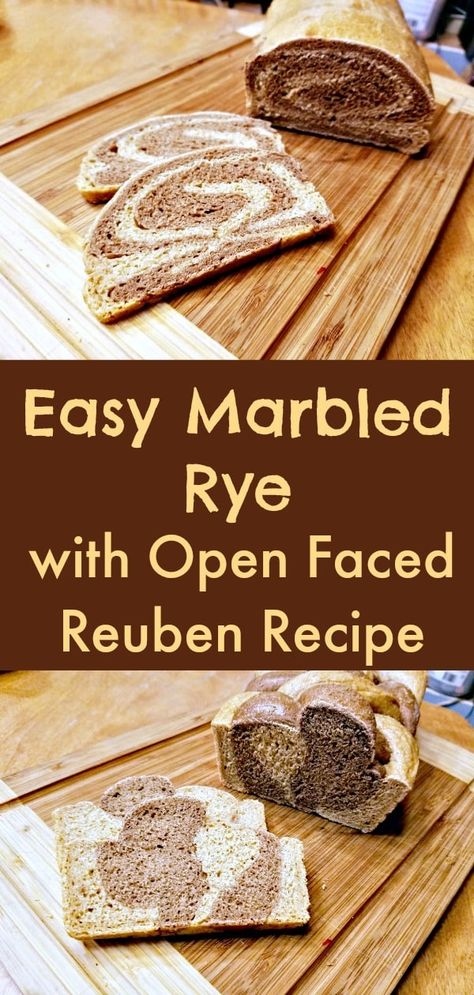 Easy Marbled Rye Bread Recipe Simple, One Day Rye Bread How To Make Rye Bread, How To Make Rye Bread At Home, Marbled Rye Bread Recipe, Rye Bread Recipe For Bread Machine, Marble Rye Bread Recipe, Light Rye Bread Recipe, Marble Rye Bread, Homemade Rye Bread, Reuben Recipe