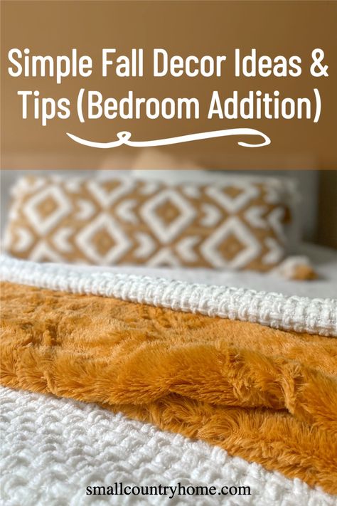 Simple fall decor for your bedroom found here! Only the best ideas and tips! Fall Bedrooms Autumn, Fall Bedroom Inspiration, Fall Bedding Bedrooms, Fall Room Ideas, Simple Fall Decor, Fall Bedroom Ideas, Fall Decor Bedroom, Cheap Fall Decor, Bedroom Decor On A Budget