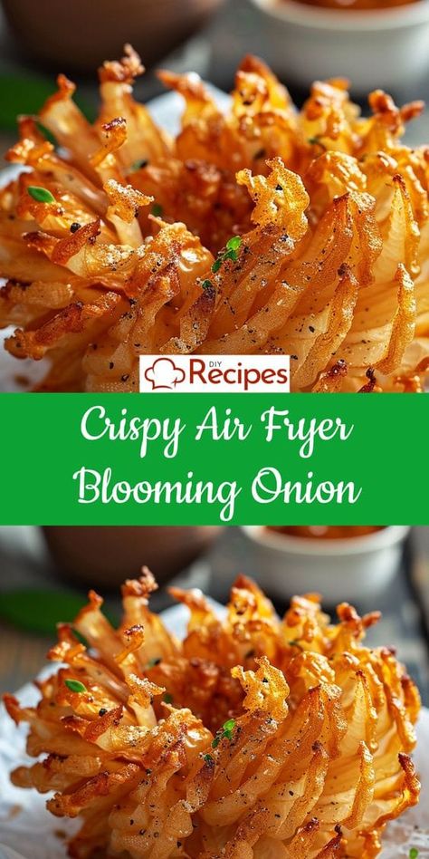 AIR FRYER RECIPES FOR BEGINNERS | Crispy Air Fryer Blooming Onion | Facebook Baby Air Fryer Blooming Onions, Air Fryer Onion Blossom, Mini Blooming Onion Recipe, Airfryer Veggies, Air Fryer Blooming Onion Recipe, Air Fried Vegetable Recipes, Air Fryer Blooming Onion, Blooming Onion Recipe, Airfryer Keto