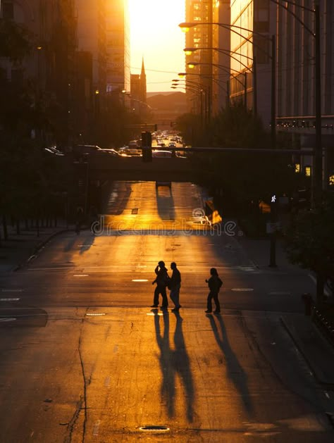 Pedestrians crossing street at sunset. Pedestrians in city crossing empty street , #AFF, #street, #crossing, #Pedestrians, #empty, #city #ad Sunset Street Photography, Empty City Aesthetic, Urban Hiking, Street Crossing, Empty Street, Pedestrian Crossing, Apocalypse Aesthetic, Street Pictures, City Sunset