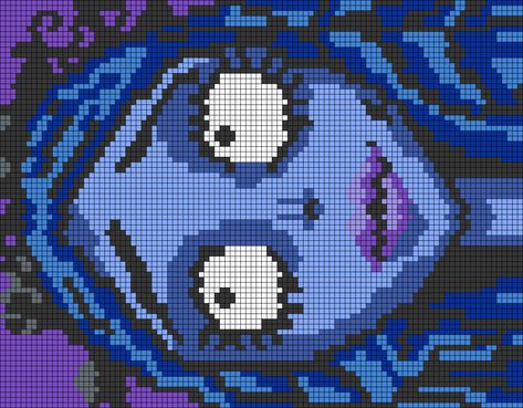 Alpha Pattern #17922 Preview added by qwazy2 Corpse Bride Alpha Pattern, Corpse Bride Cross Stitch, Monster High Alpha Pattern, Corpse Bride Pixel Art, Halloween Alpha Pattern, Geeky Cross Stitch, Graph Crochet, Pixel Art Templates, Pixel Crochet