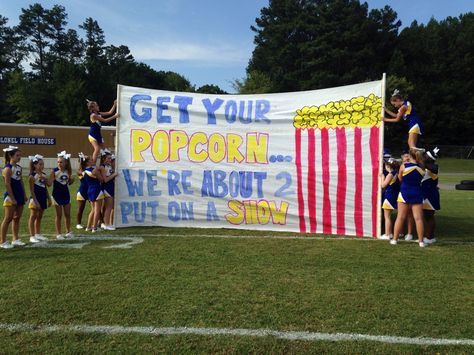 Football run through sign Football Spirit Signs, Run Through Signs, Cheerleading Signs, Football Banners, School Spirit Posters, Football Run, Cheer Posters, Cheer Signs, Football Banner