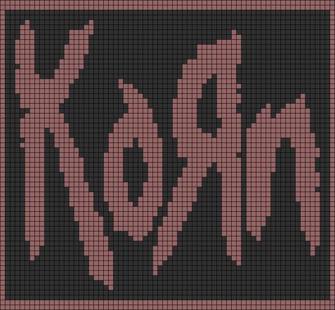 Korn Alpha Pattern, No Face Alpha Pattern, Deftones Alpha Pattern, Deftones Crochet Grid, Deftones Pixel Art, Album Cover Pixel Art Grid, Album Cover Crochet Grid, Band Pixel Art, Album Cover Pixel Art