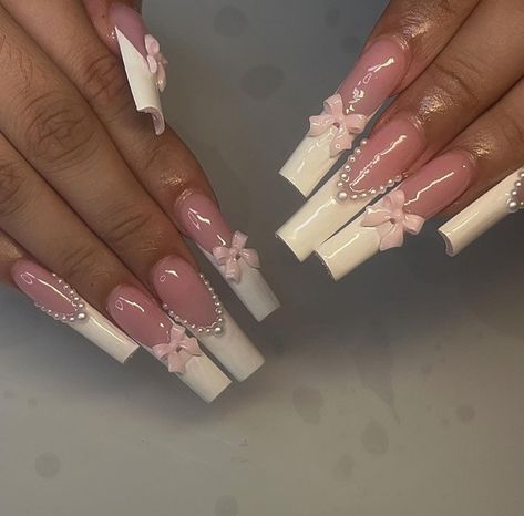 Nagel Tips, Girly Acrylic Nails, Really Cute Nails, Unique Acrylic Nails, Soft Nails, Long Square Acrylic Nails, Bling Acrylic Nails, Acrylic Nails Coffin Short, Nail Jewelry