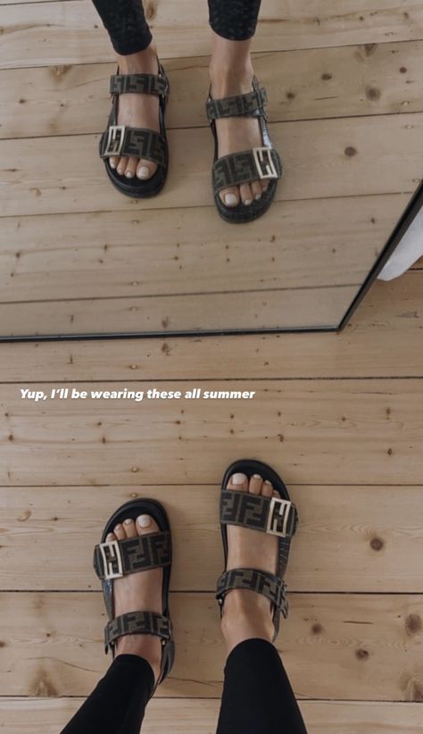 @nadiabartel . . . Fendi sandals Fendi Sandals Women, Fendi Sandals Outfit, Fendi Sandals, Stylish Footwear, Ootd Inspo, Sandals Outfit, Warm Spring, Birkenstock Mayari, Heart Eyes