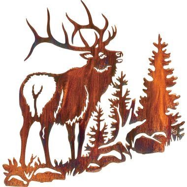 Serenade Elk Metal Wall Art | Metal Wall Art, Metal Walls and Elk Décor Ski, Bois Intarsia, Elk Silhouette, Wall Decor Hobby Lobby, Brown Deer, Wood Burning Patterns, Wood Burning Art, Animal Silhouette, Scroll Saw Patterns